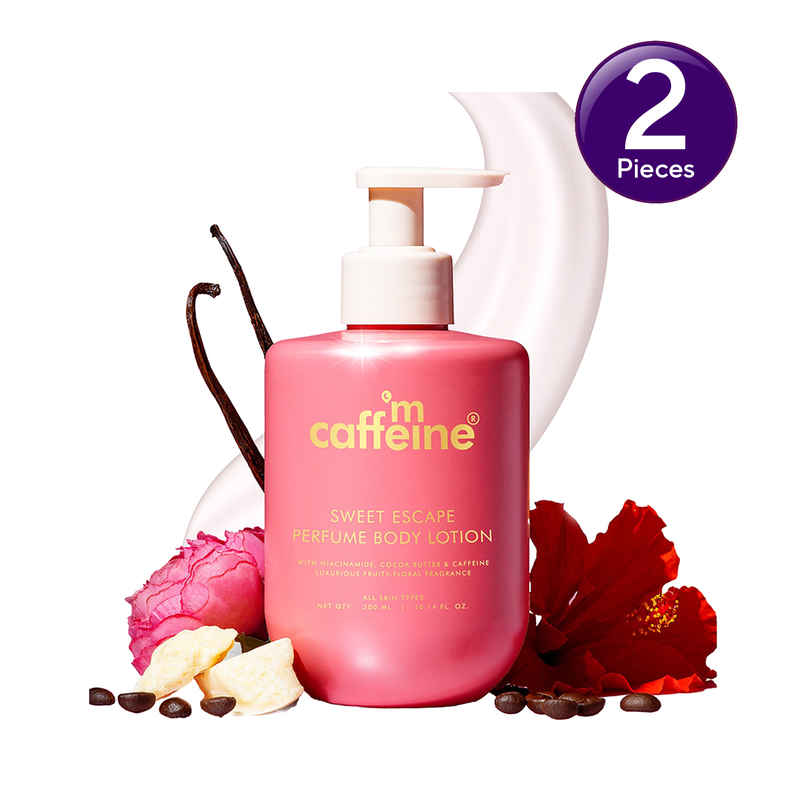 mCaffeine Sweet Escape Perfume Body Lotion With Niacinamide - Cocoa Butter| Fruity-Floral Fragrance Combo   