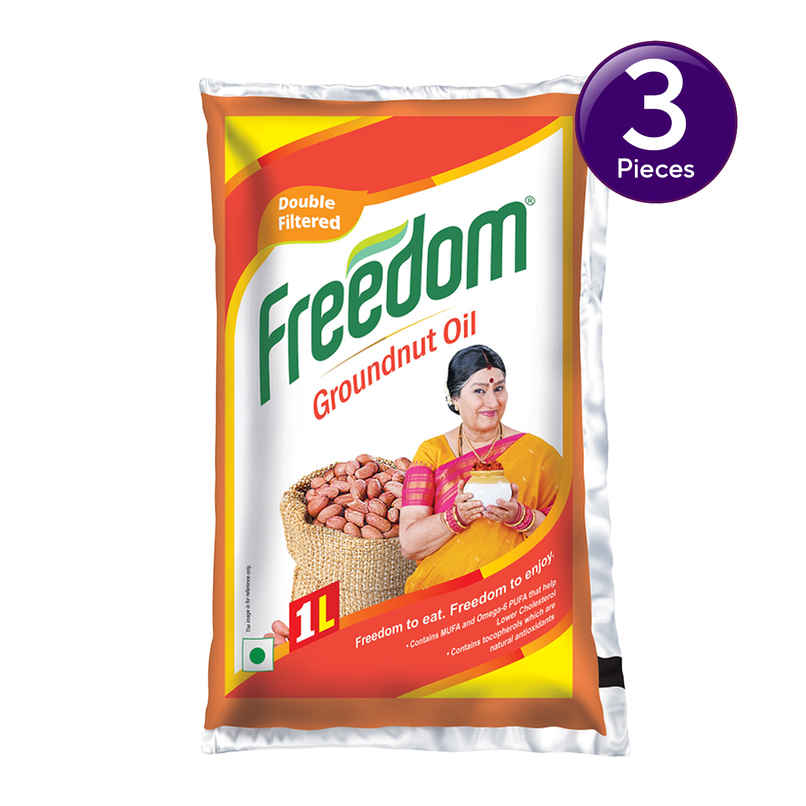 Freedom Double Filtered Groundnut Cooking Oil | Pouch Combo 