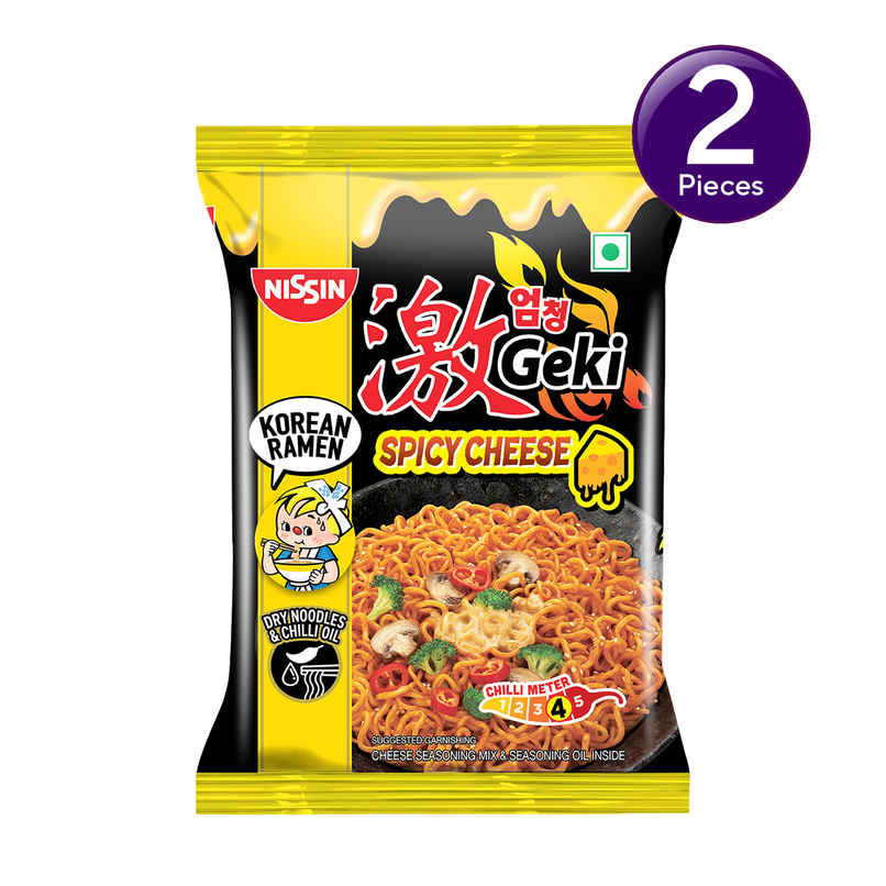 Nissin Geki - Hot and Spicy Korean Cheese Flavoured Ramen Instant Noodles Combo