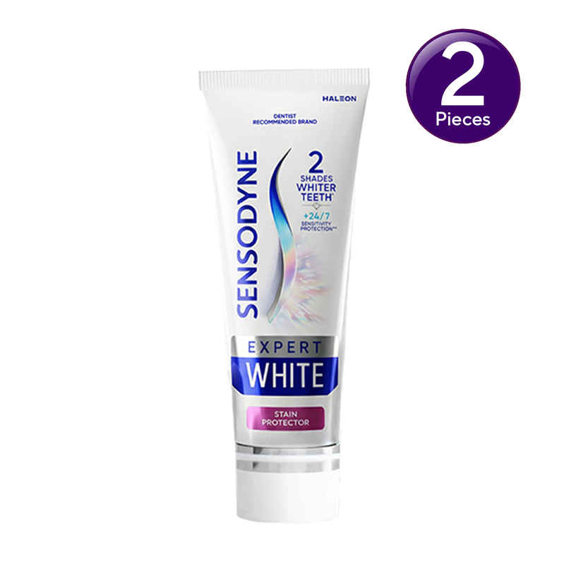 Sensodyne Expert White, 2 Shades Whiter Teeth, 7X Stain Removal, Visible Teeth Whitening | Combo