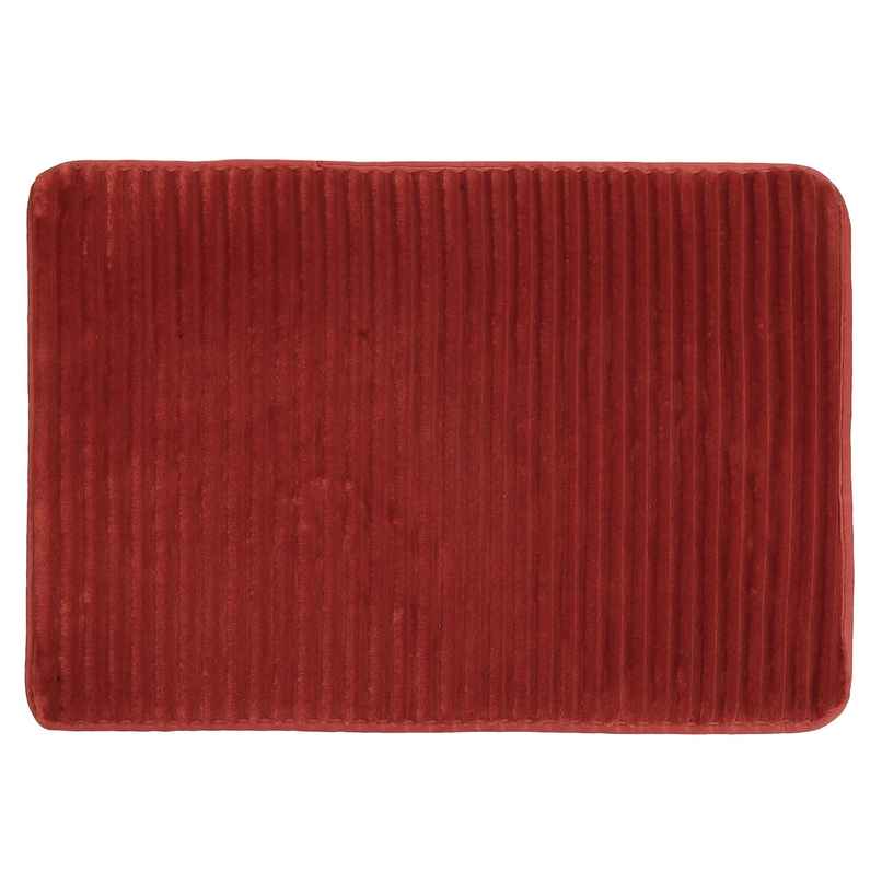 Status Ribbed Anti-Skid Foam Bath Mat | 40 x 60 cm | Red