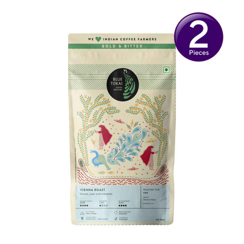 Blue Tokai Vienna French Press Dark Roast Ground Coffee Combo