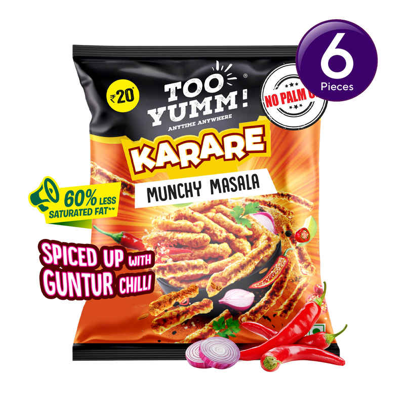 Too Yumm! Karare Munchy Masala | Spicy | No Palm Oil Crisps Combo 