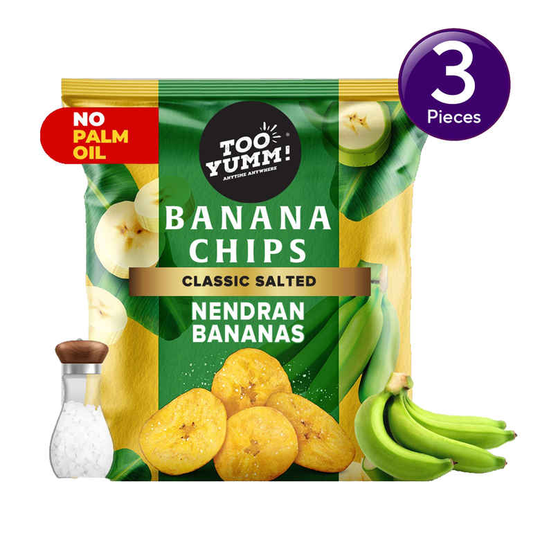 Too Yumm Classic Salted Banana Chips Made From  Premium Nendran Bananas, No Palm Oil Healthy Snacks Combo