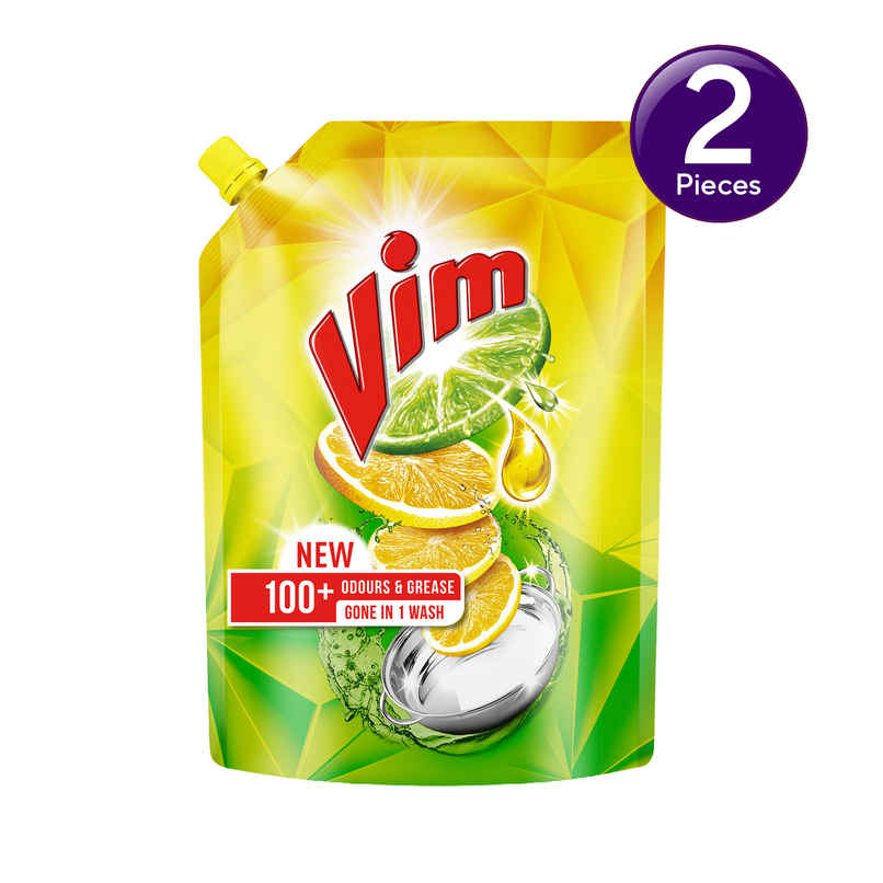 Vim Lemon Dishwash Liquid Gel Refill Pouch Combo Vim Lemon Dishwash Liquid Gel Refill Pouch Combo