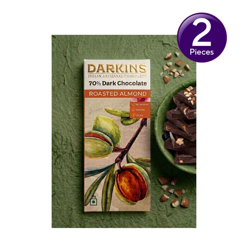 Darkins Indian Artisanal 70% Dark Roasted Almonds Chocolate Combo Darkins Indian Artisanal 70% Dark Roasted Almonds Chocolate Combo