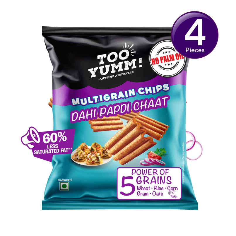 Too Yumm! Dahi Papdi Chaat Multigrain Healthy Chips High Protein Crunchy Crisps Combo  