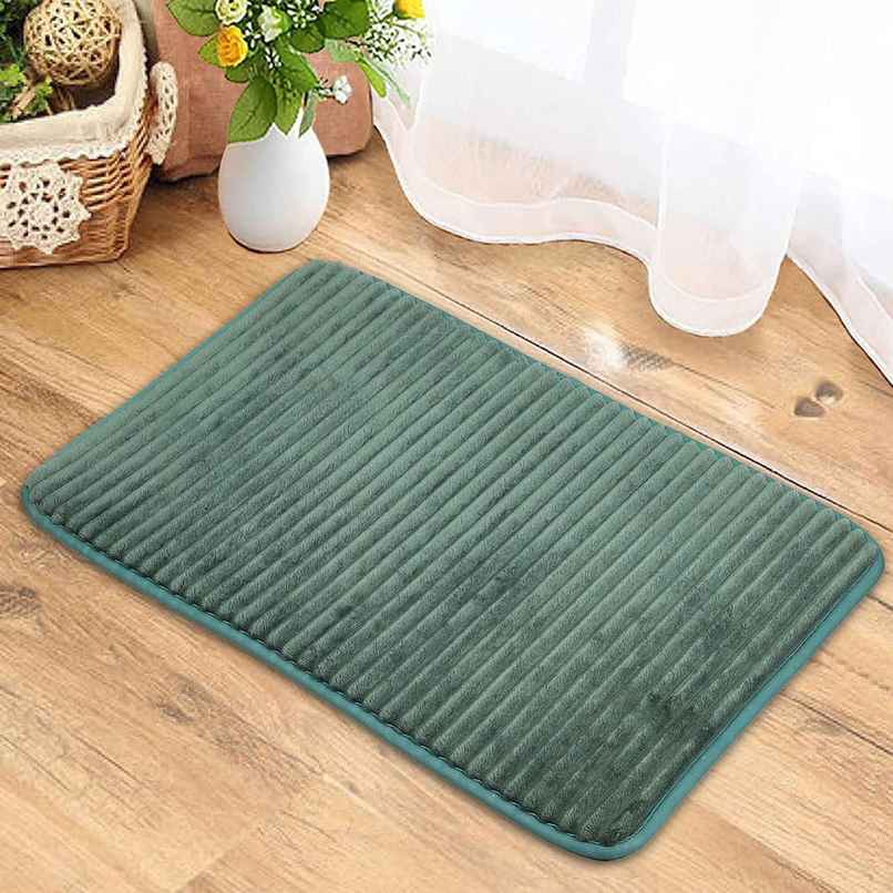 Status Ribbed Anti- Skid Foam Bath Mat | 40 x 60 cm | Green
