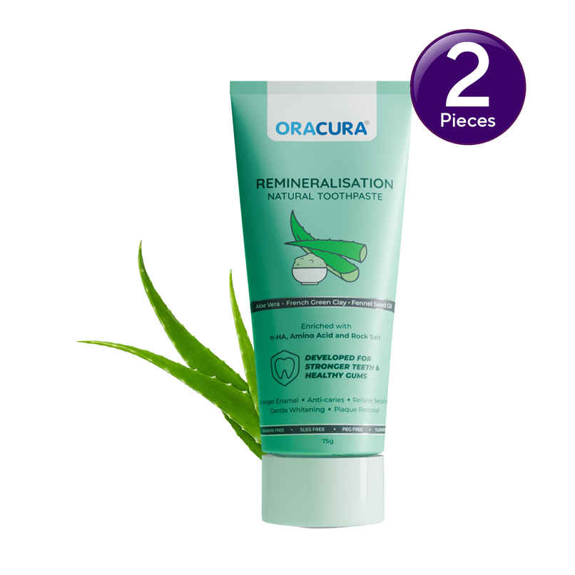 Oracura Remineralisation Natural Toothpaste Aloe Vera Combo