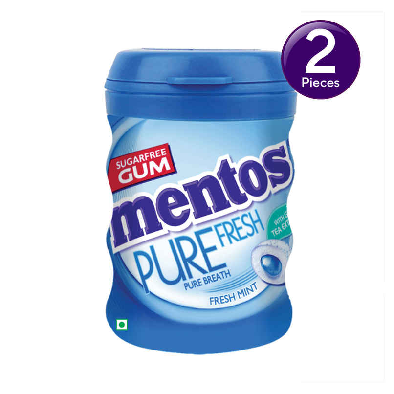 Mentos Pure Fresh Sugarfree Mint Chewing Gum Bottle Combo 
