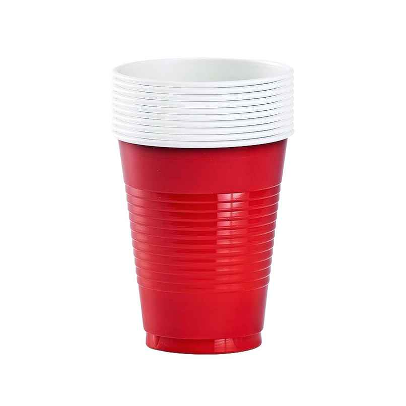 URGO 480 ml Premium Party Cups | Pack of 10 | Red Disposable Glass URGO 480 ml Premium Party Cups | Pack of 10 | Red Disposable Glass