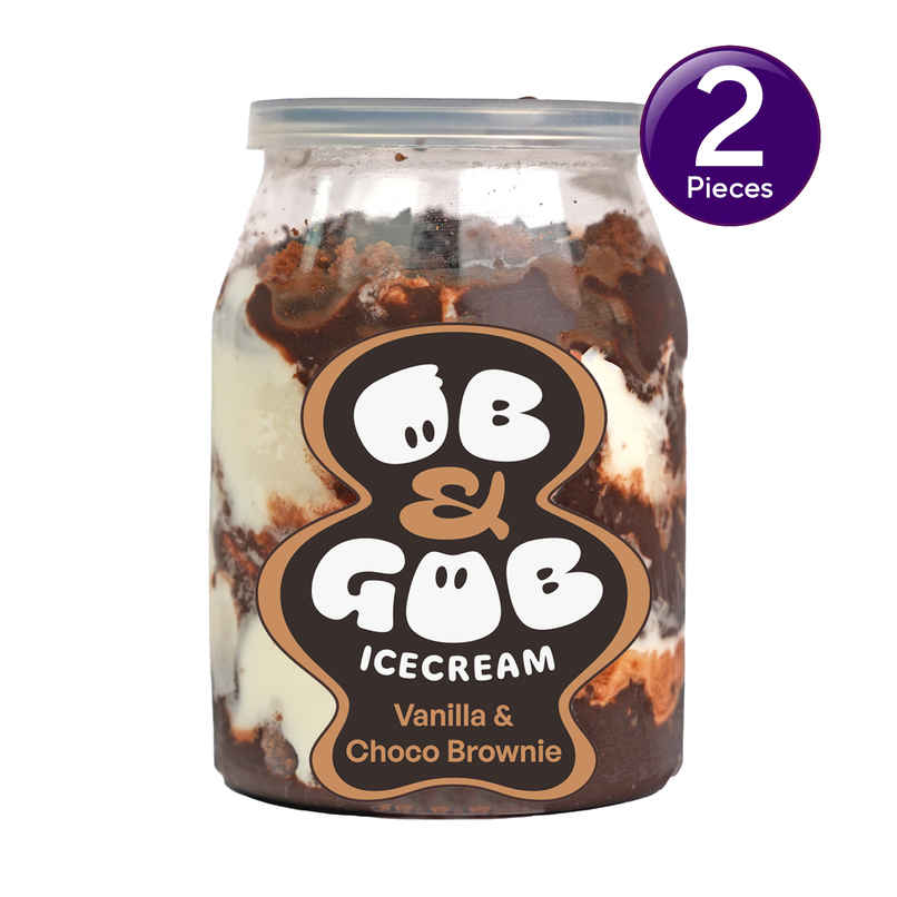 OB & GOB Vanilla & Choco Brownie Ice Cream  Sundae Combo