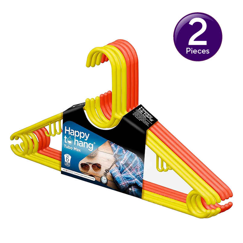 Happytohang Tubomax Polypropylene Hanger, Pack Of 6 Combo Happytohang Tubomax Polypropylene Hanger, Pack Of 6 Combo