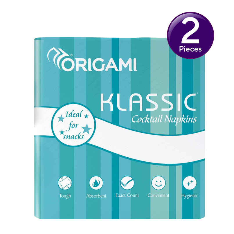 Origami Klassic Cocktail Napkin Tissue Paper - Pack of 1 - 100 Sheets - 23x23 cm Combo