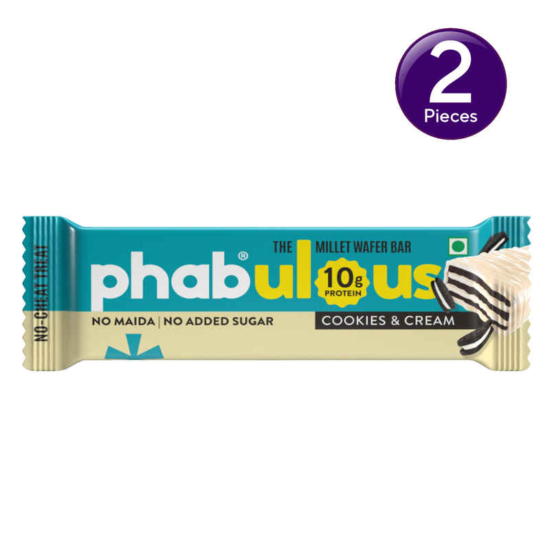 Phab Cookies & Cream Millet Wafer Bar I 10g Protein Wafer Combo