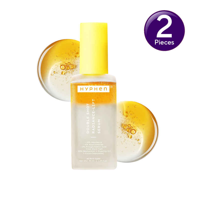 Hyphen 18% Brightening + 20% Collagen Double Shot Serum | 5% Niacinamide For Dark Spots Combo 