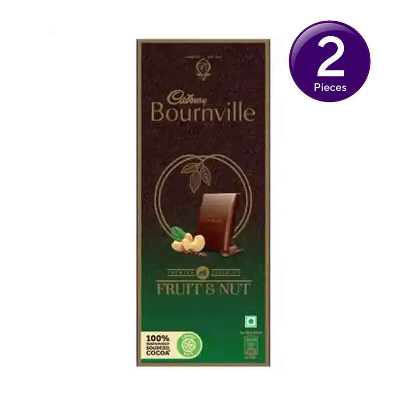 Cadbury Bournville Fruit & Nut 50% Dark Chocolate Bar Combo