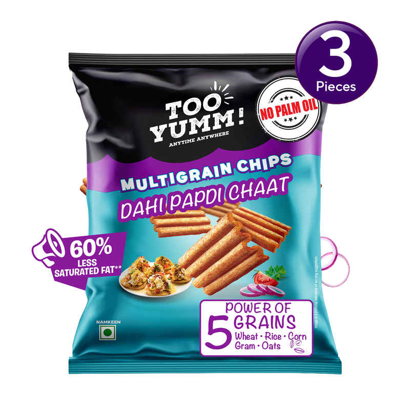 Too Yumm Dahi Papdi Chaat Multigrain Chips, 60% Less Saturated Fats, No Palm Oil Healthy Chips Combo
