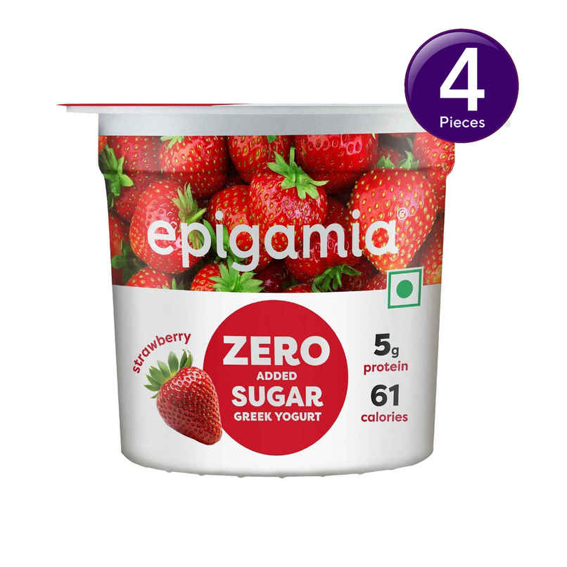 Epigamia No Added Sugar Strawberry Yogurt Combo   
