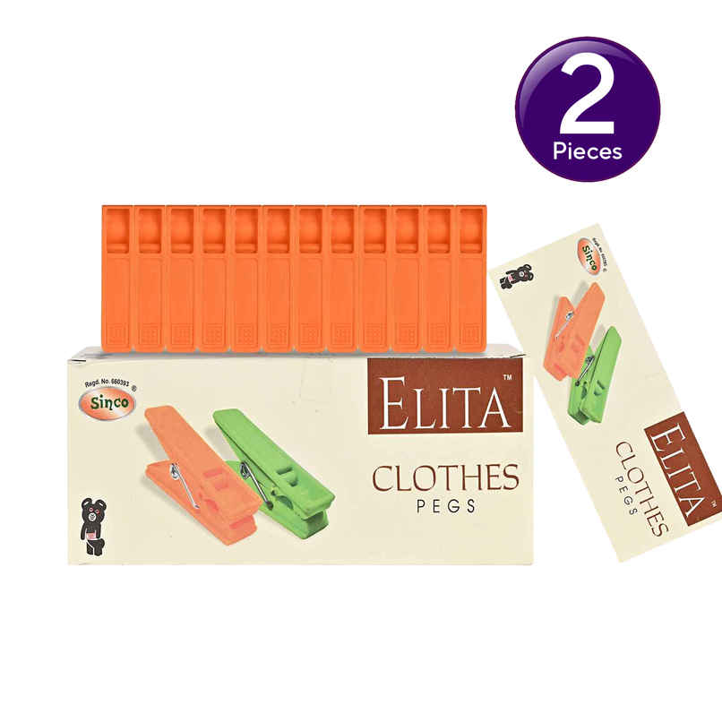 Sinco Elita Cloth Clips Cloth Pegs - Pack of 1 | 12 pcs - Orange Combo Sinco Elita Cloth Clips Cloth Pegs - Pack of 1 | 12 pcs - Orange Combo