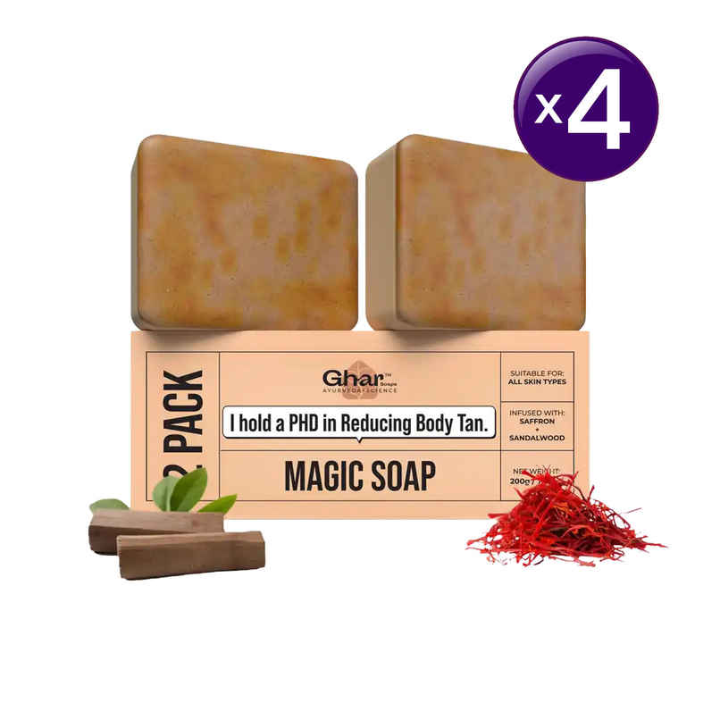 Ghar Soaps Sandalwood & Saffron Magic Brightening Soap Combo Ghar Soaps Sandalwood & Saffron Magic Brightening Soap Combo