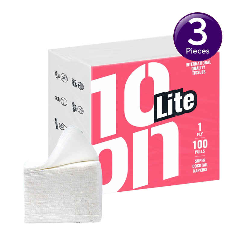 10'ON Lite Super Cocktail Tissue Napkins | 100 Pulls Combo 10'ON Lite Super Cocktail Tissue Napkins | 100 Pulls Combo