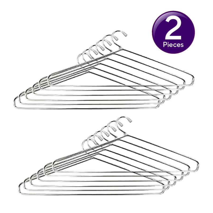 Jatin Plastic Ss Cloth Hangers | Set Of 6 | 1 Pcs Combo Jatin Plastic Ss Cloth Hangers | Set Of 6 | 1 Pcs Combo