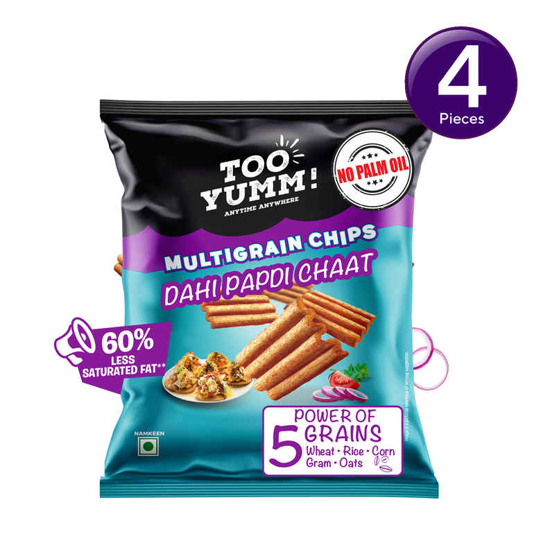 Too Yumm! Dahi Papdi Chaat Multigrain Healthy Chips High Protein Crunchy Crisps Combo 