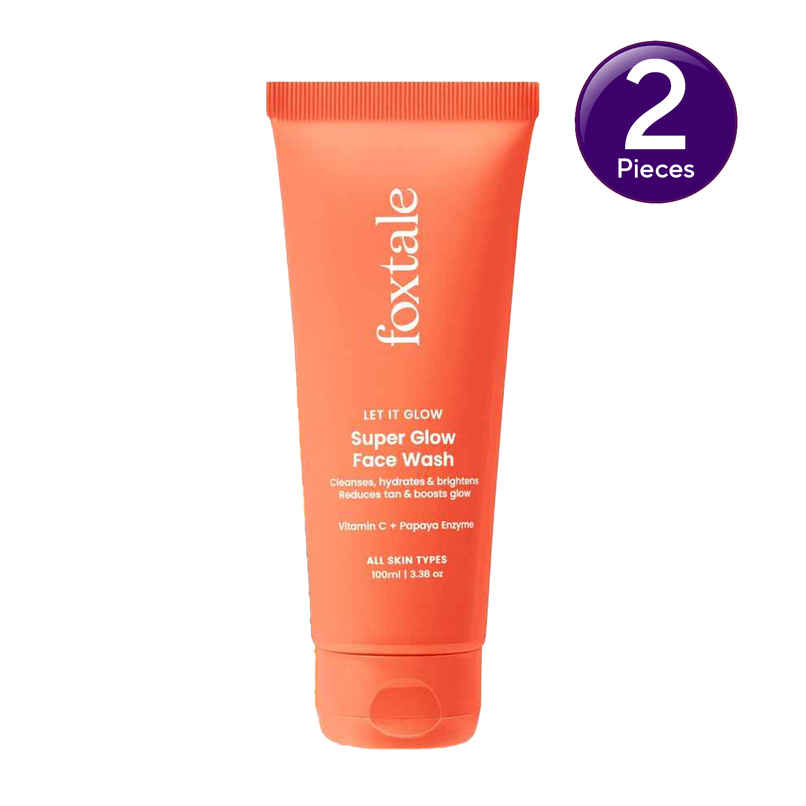 Foxtale Vitamin C Super Glow Face Wash with Papaya enzyme | Reduces Tan | Boosts Glow Combo   