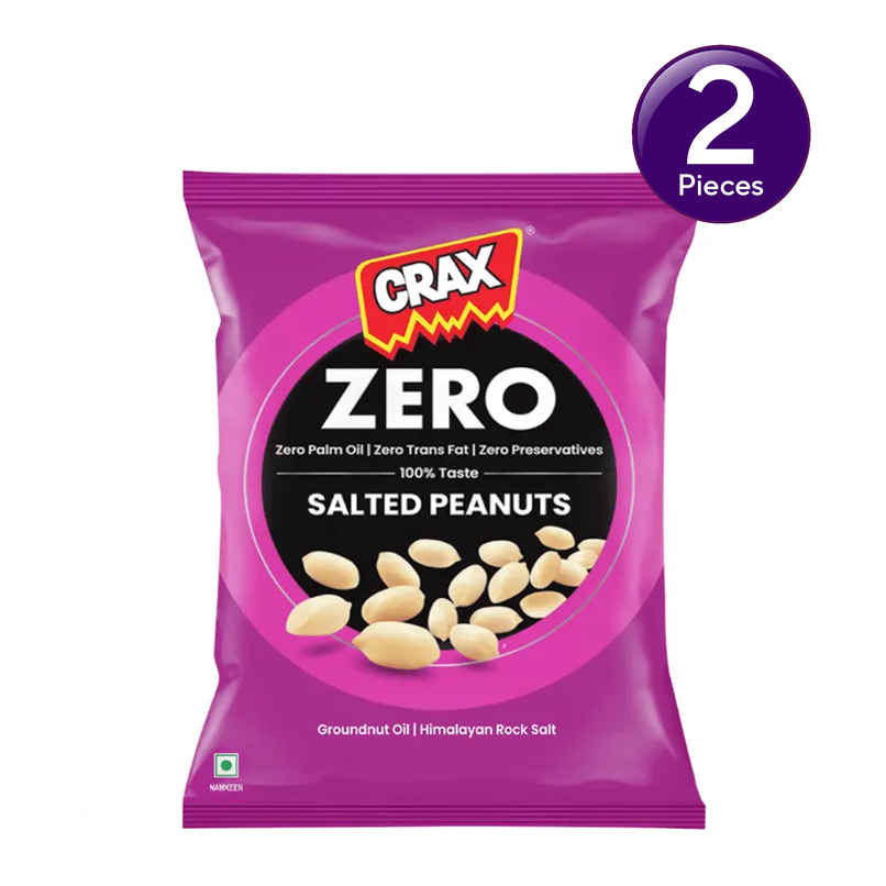 Crax Zero No Palm Oil Salted Peanuts Namkeen Snacks with Himalayan Rock Salt Combo Crax Zero No Palm Oil Salted Peanuts Namkeen Snacks with Himalayan Rock Salt Combo
