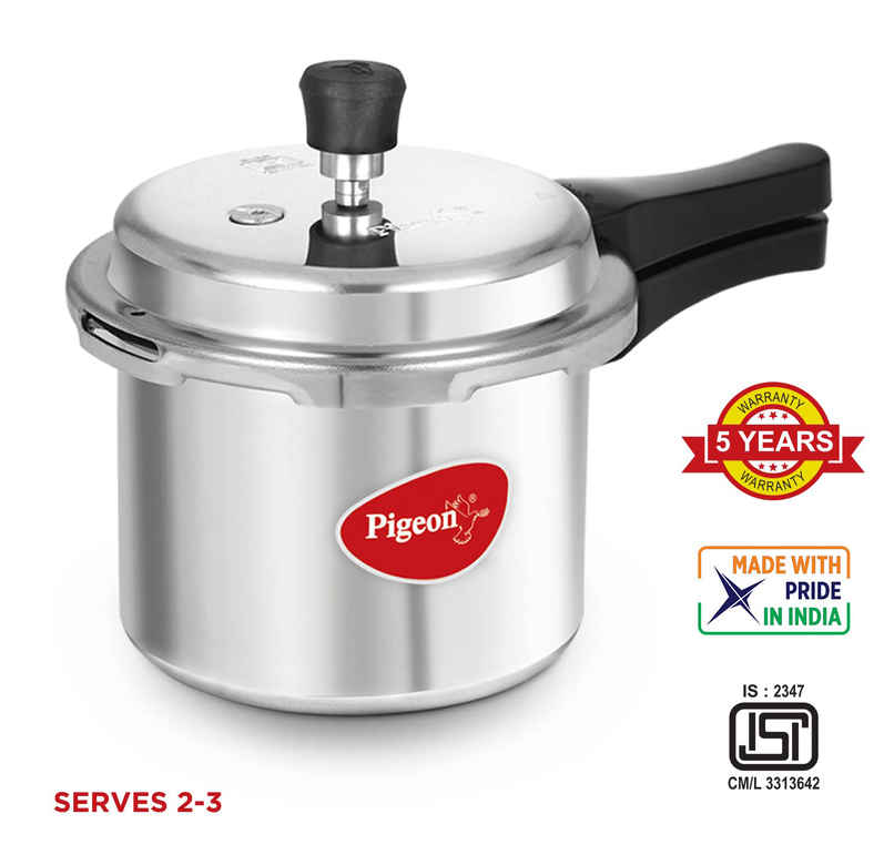 Pigeon 3L Aluminium Induction Base Outer Lid Pressure Cooker