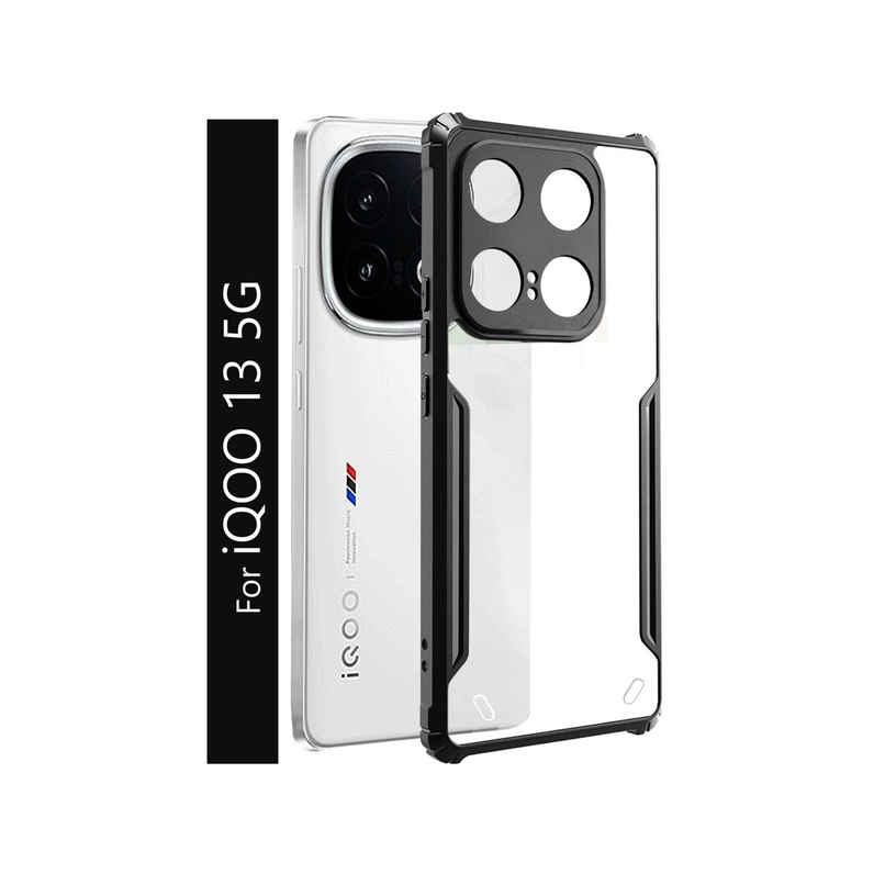 Kwine Case Iqoo 13 Back Cover - Black Bordered Transparent Case Kwine Case Iqoo 13 Back Cover - Black Bordered Transparent Case