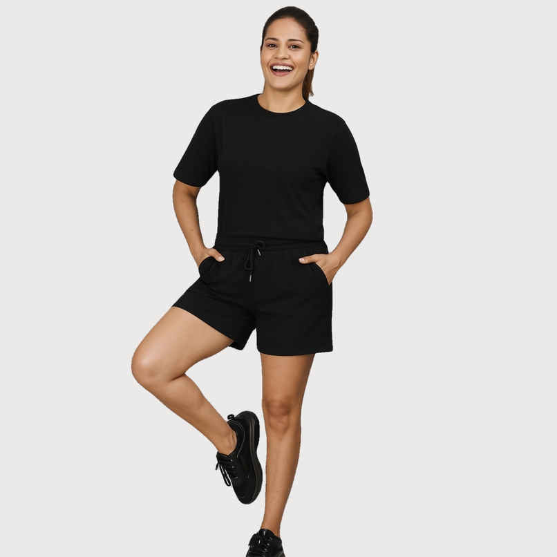 EQL Women's Pure Cotton Shorts | Jet Black - XL
