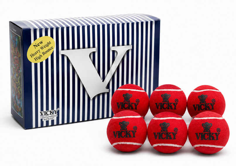 Vicky Heavyweight Rubber Cricket Ball | Red | Durable and Reliable Vicky Heavyweight Rubber Cricket Ball | Red | Durable and Reliable