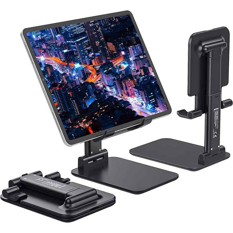 Sounce Foldable Portable Phone Holder Stand |Stable | for 4-8 Inch Smartphones | Black
