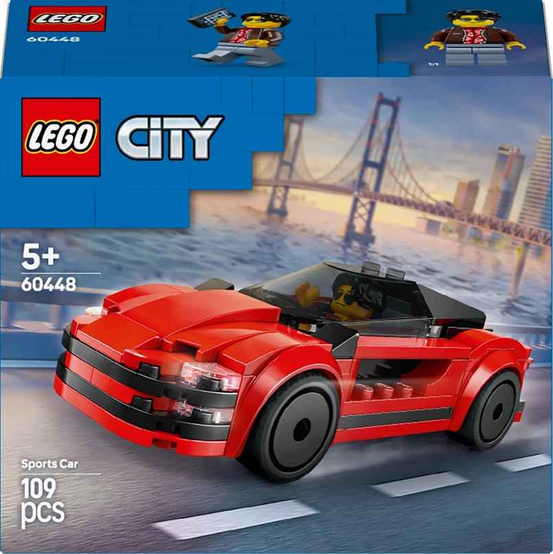 LEGO City Red Sports Car Supercar Toy Vehicle Set 60448 Building Blocks Toys