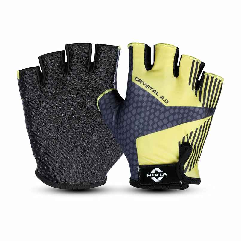 Nivia Crystal 2.0 With Strap Spandex Gym Gloves (L)