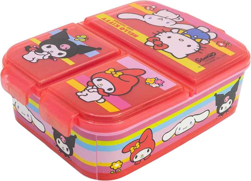 Striders Multi Compartment Rectangular Sandwich Box Hello Kitty And Friends | XL Striders Multi Compartment Rectangular Sandwich Box Hello Kitty And Friends | XL