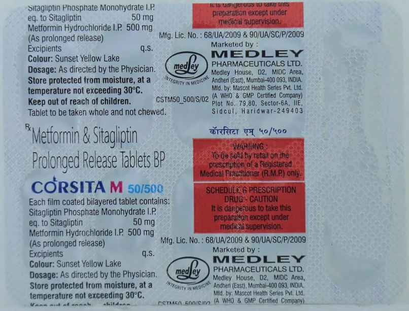 Corsita M 50/500 Tablet PR Corsita M 50/500 Tablet PR