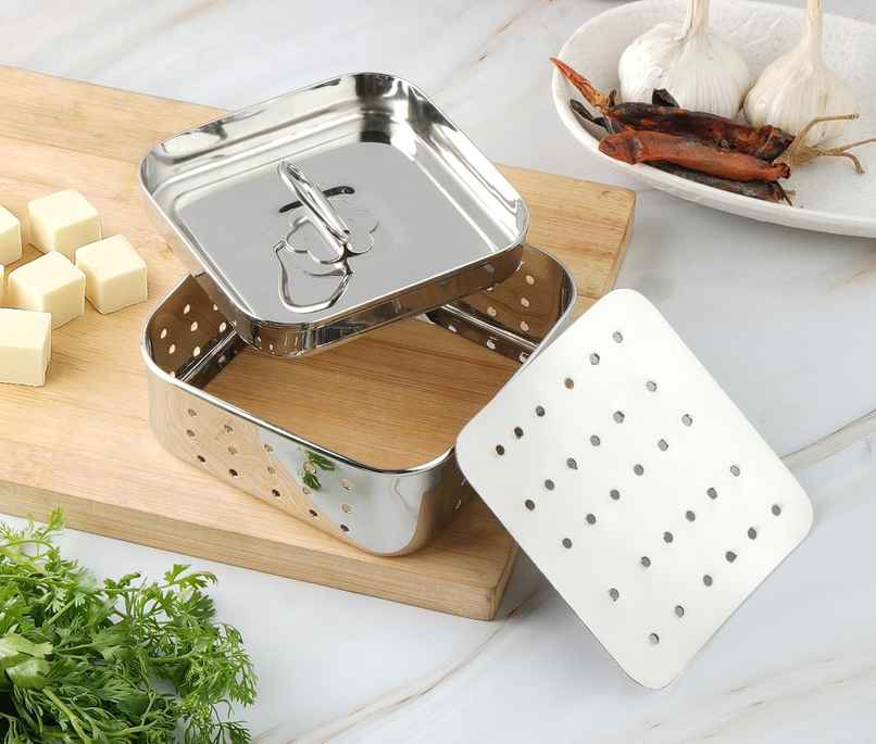 Capsicum Stainless Steel Square Paneer Mould | Paneer Strainer | Paneer Press | Square