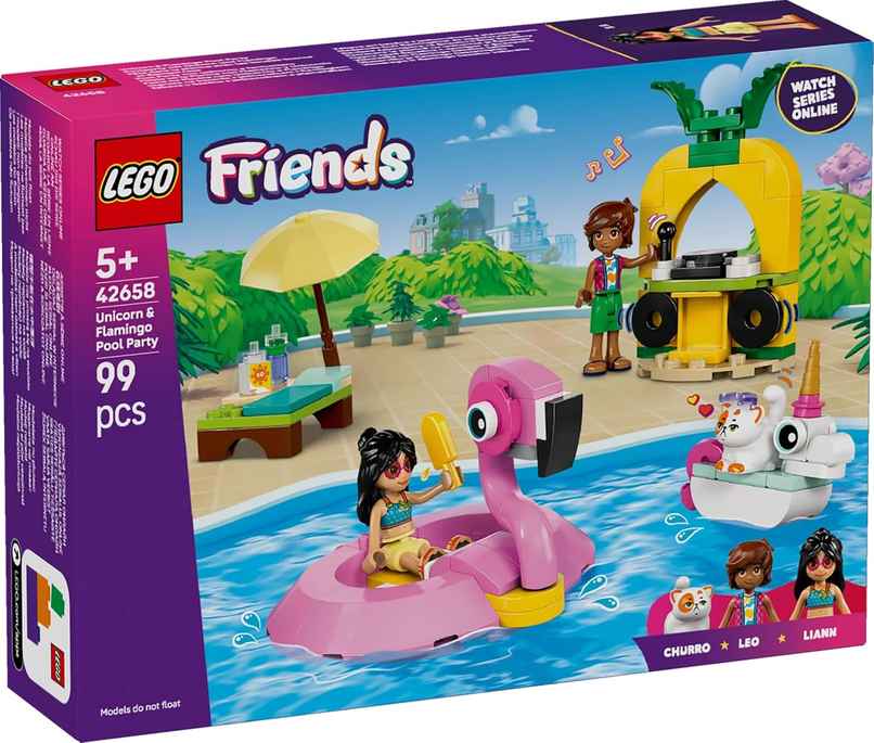 LEGO Friends Unicorn & Flamingo Pool Party Toy Building Set 42658 Building Blocks Toys