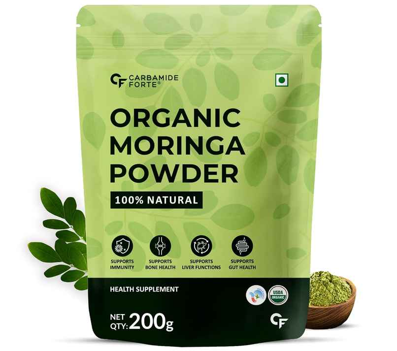 Carbamide Forte 100% Organic Moringa Powder - Moringa Oleifera USDA Certified Moringa Leaves Powder