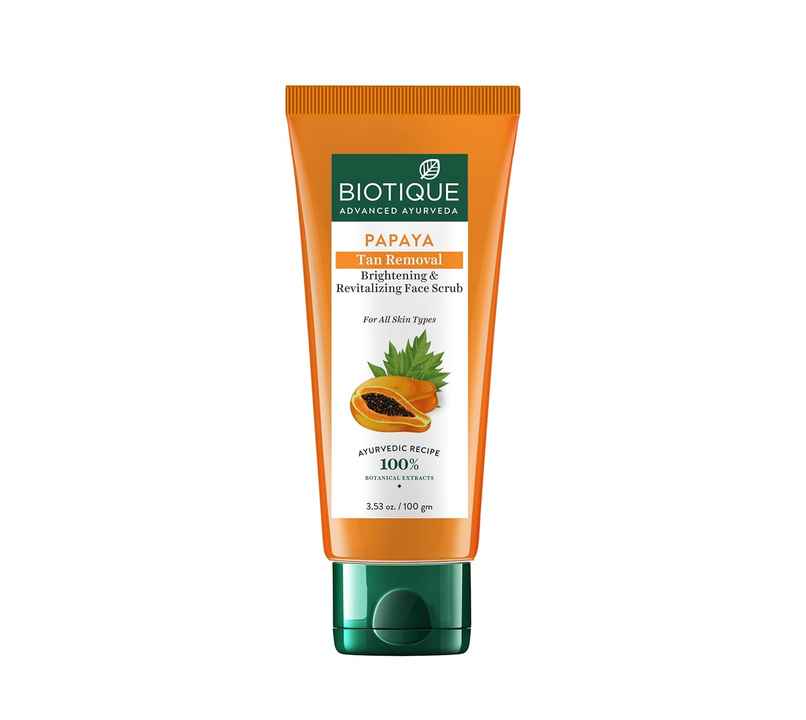 Biotique Papaya Tan Removal Brightening & Revitalizing Face Scrub Tube Biotique Papaya Tan Removal Brightening & Revitalizing Face Scrub Tube