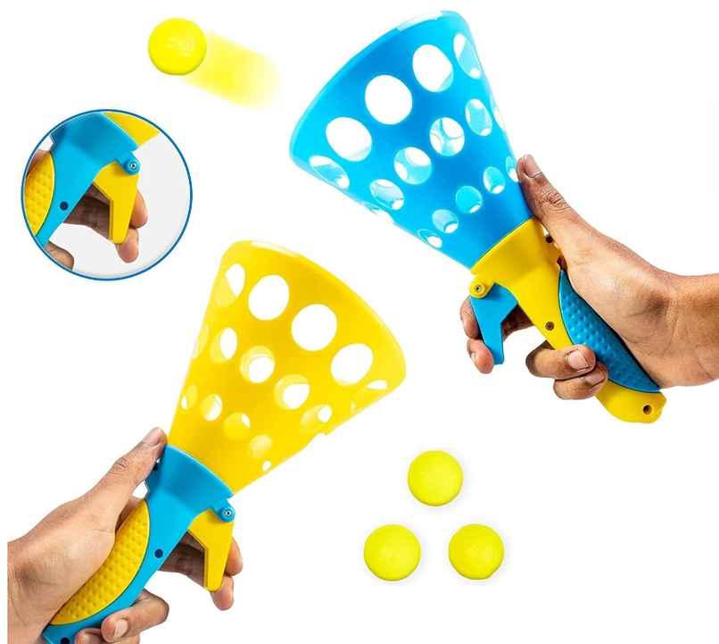 Storio Click and Catch Ball Game | Outdoor Twin Launcher Catch Toy