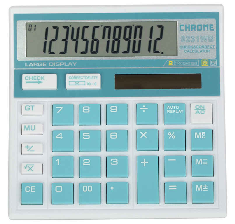 Chrome 9231W Check & Correct Basic 12 Digits Calculator. Chrome 9231W Check & Correct Basic 12 Digits Calculator.
