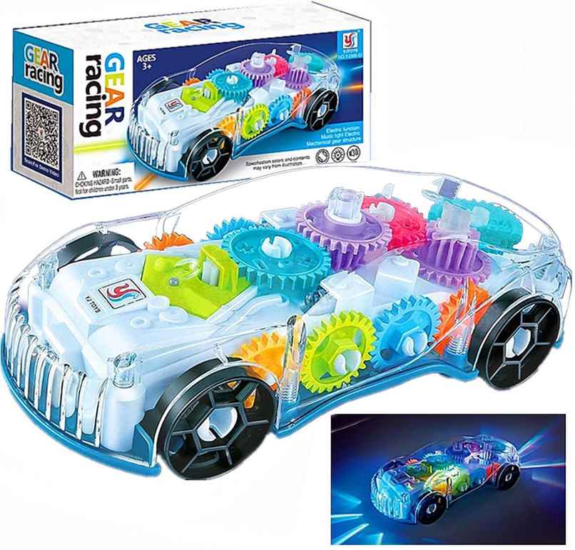 Storio 3D Baby Car Toy | 360 Rotating Mechanical Gear Car for Kids