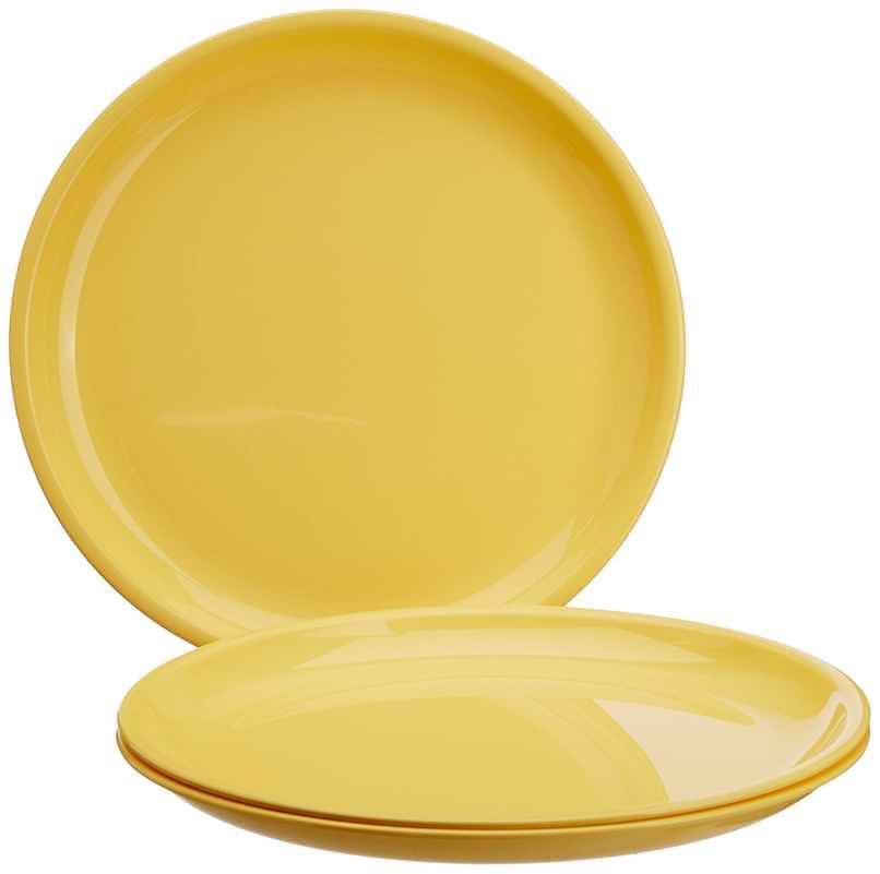 SignoraWare Round Full Plate Set, Set Of 3, 235Lemonyellow