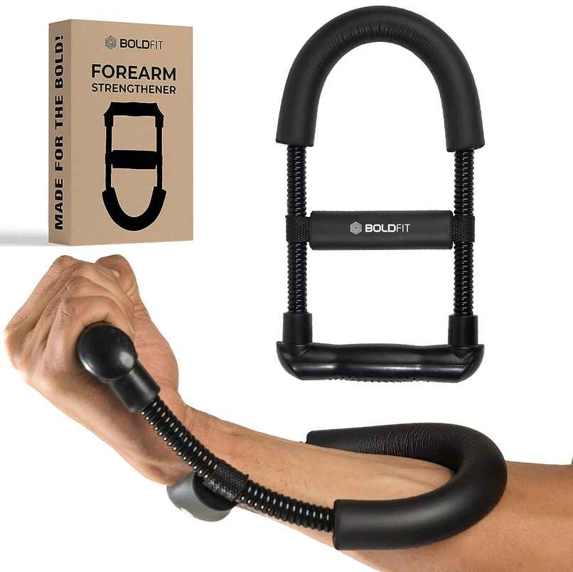 Boldfit Forearm Strengthener Wrist Exercise Equipment Arm Strengthener Grip Strengthener Black