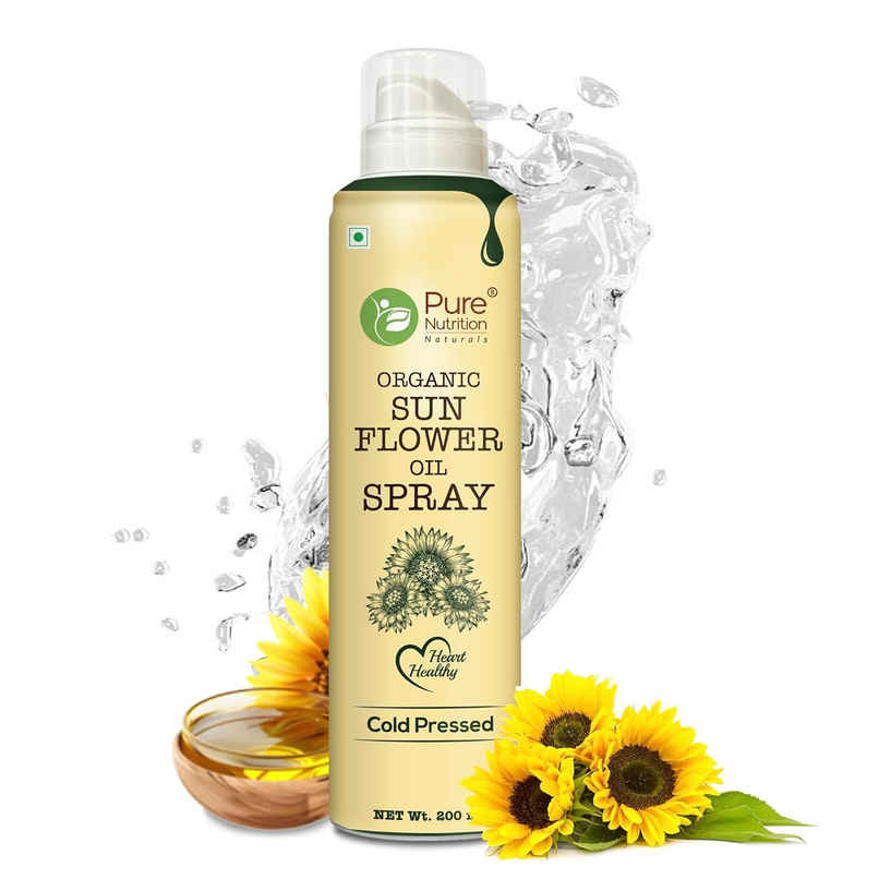 Pure Nutrition Sunflower Oil Cooking Spray | Healthy Cooking With 10X Less Oil | Ideal For Baking Pure Nutrition Sunflower Oil Cooking Spray | Healthy Cooking With 10X Less Oil | Ideal For Baking