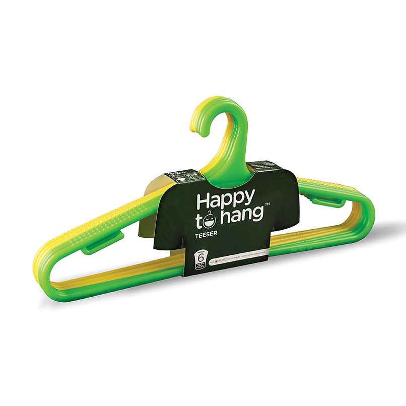 Happytohang Teeser Polypropylene Hanger, Pack Of 6 Happytohang Teeser Polypropylene Hanger, Pack Of 6